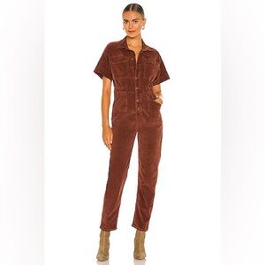 Free People - Burgundy Corduroy Jumpsuit